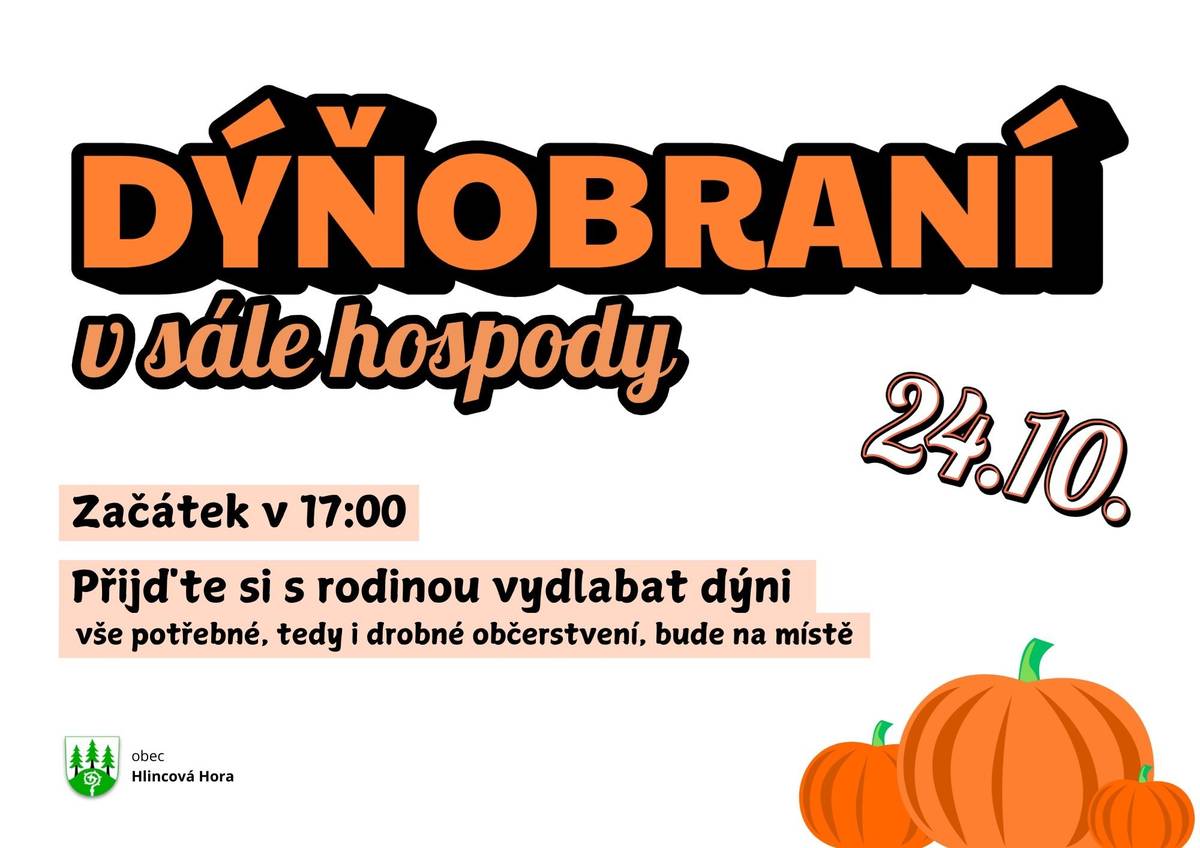 Dýňobraní - 24.10.2025 od 17:00 - sál hospůdky