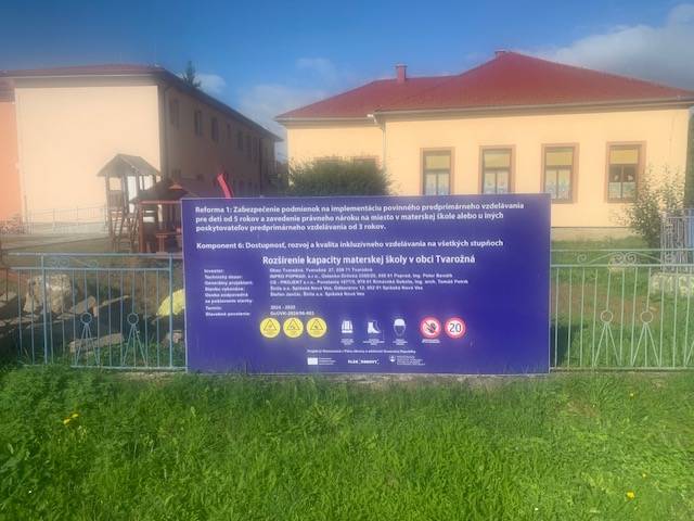 Projekt na výstavbu novej budovy s kapacitou  42 miest pre deti v materskej škole.