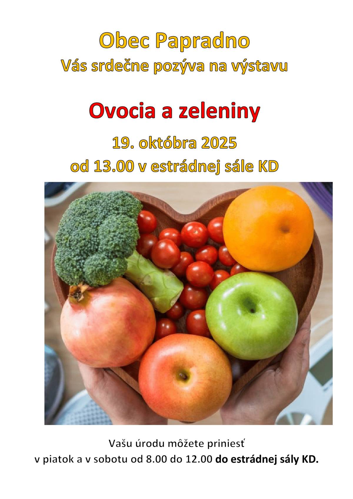 Všetkých Vás pozývame, najmä však našich starých a prestarých rodičov.