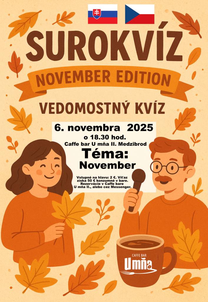 Vedomostný kvíz, 6.11.2025, Caffe bar U mňa II.