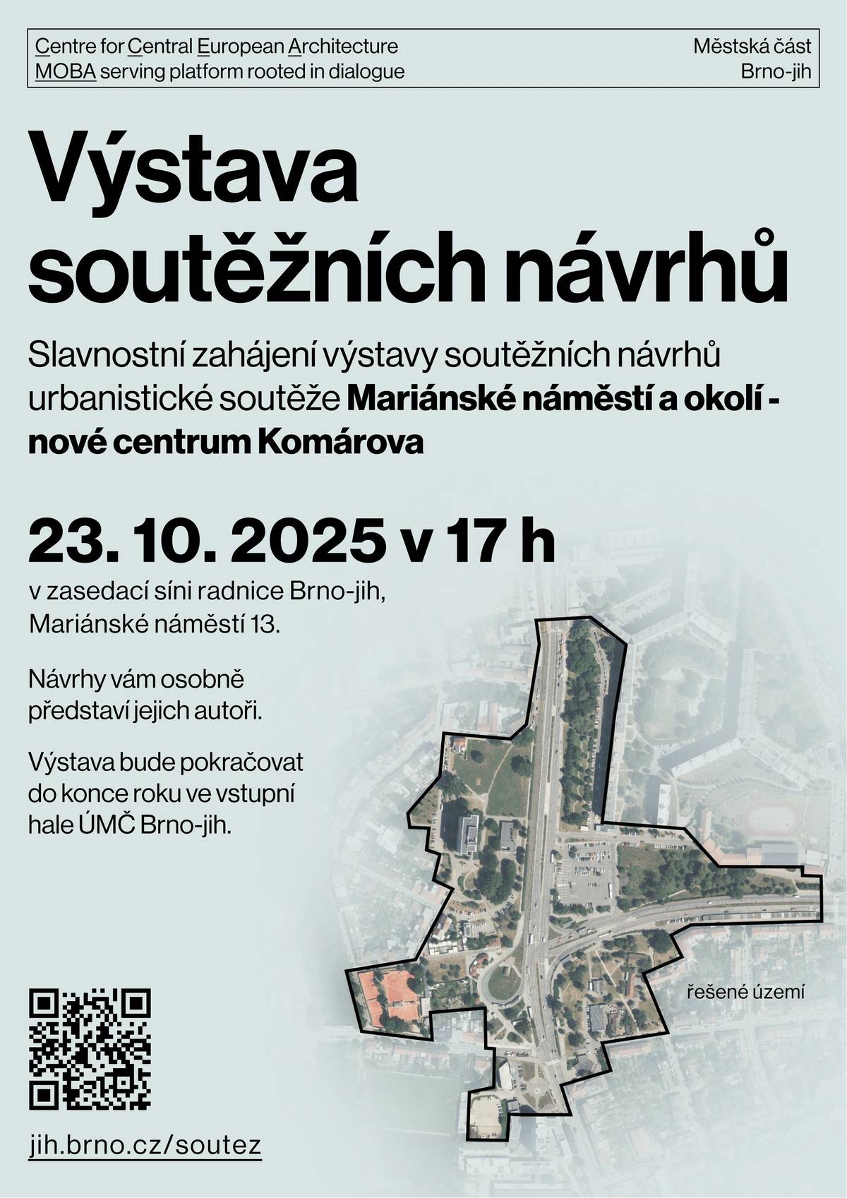 🏆Urbanistická soutěž má svého vítěze‼️ Chcete se mezi prvními dozvědět, kdo vyhrál❓ 📅Srdečně zveme na slavnostní zahájení výstavy soutěžních návrhů urbanistické soutěže „Mariánské náměstí a okolí - nové centrum Komárova“, které se koná ve čtvrtek 23. 10. 2025 v 17 h v zasedací síni radnice. 🎤Některé z návrhů vč. vítězného vám osobně představí jejich autoři.  ➡️Výstava následně bude pokračovat do konce roku ve vstupní hale ÚMČ Brno-jih.