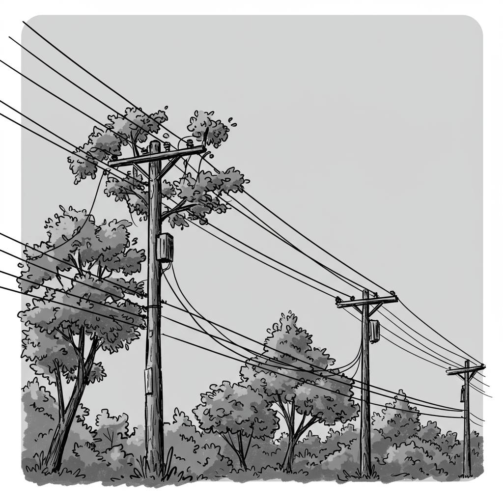 Okleštění stromoví pod vedením ČEZ Distribuce