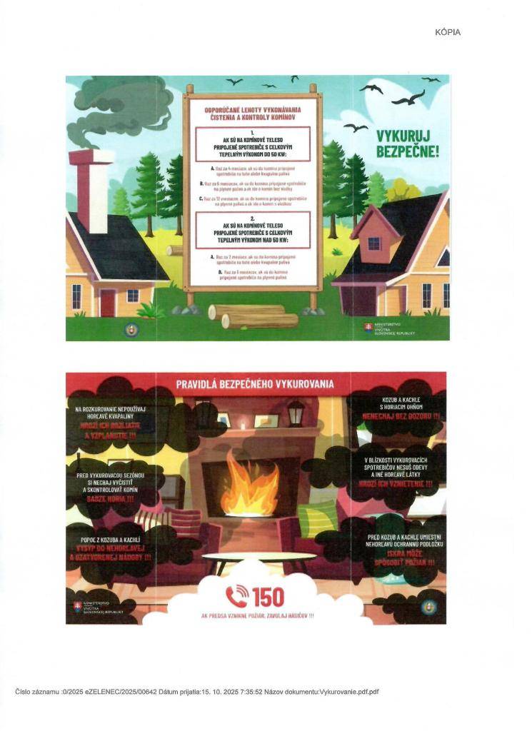 Okresné riaditeľstvo hasičského a záchranného zboru upozorňuje občanov na pravidlá bezpečného vykurovania.