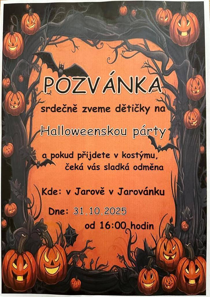 Pátek 31.10.2025 v 16:00 hod. Jarovánek