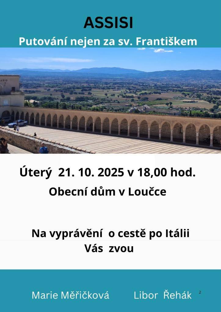 V úterý 21.10. v 18:00, obecní dům Loučka