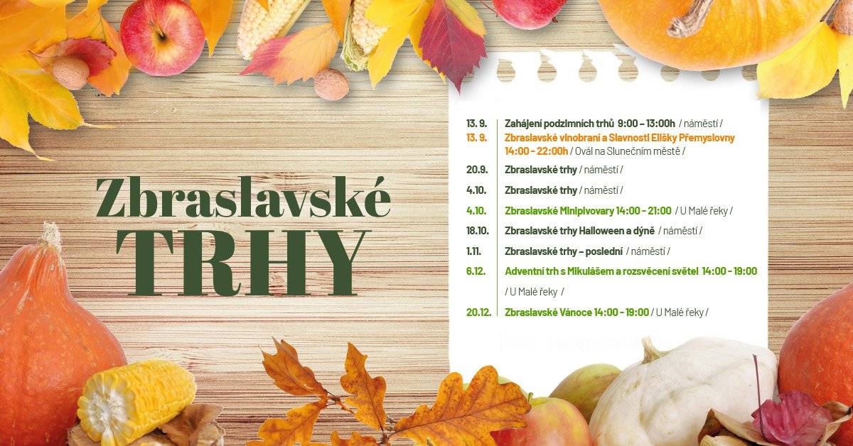 Zbraslavské trhy: Od 9:00 do 13:00 na Zbraslavském náměstí Havelská drakiáda | Od 14:00 do 17:00 v Borovičkách | Skautské Středisko Uragan Zbraslav  Rusalka | Od 15:00 | Divadlo Jana Kašky | Loutková pohádka | Vstupenky: https://goout.net/cs/listky/rusalka/umaib/ (dětská vstupenka 70 Kč, pro dospělé 100 Kč)   Zbraslavský salon | Vernisáž od 17:00 | Galerie Zbraslav, U Malé řeky 3