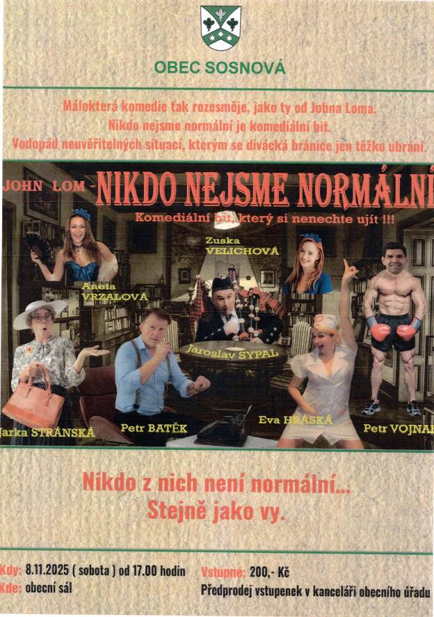 Zveme Vás na divadelní představení.