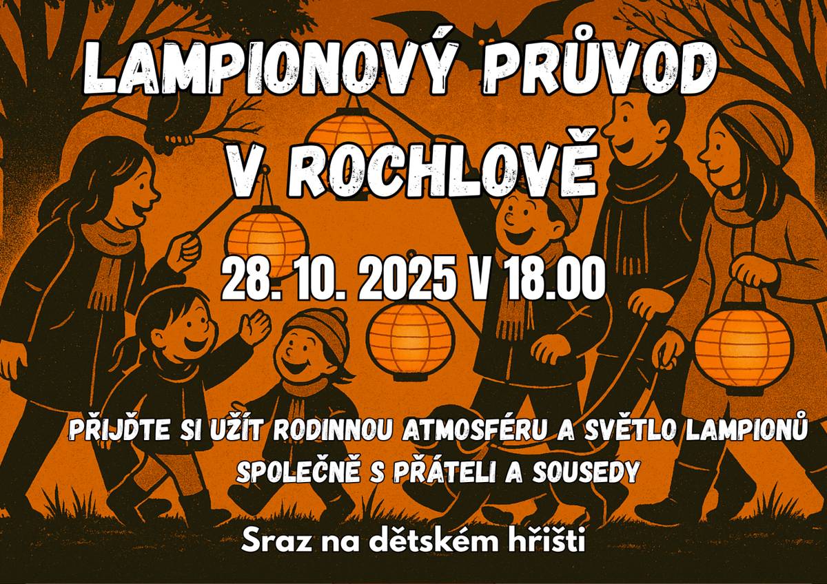 28. 10. 2025 od 18:00 se koná v obci Lampionový průvod, všichni jste srdečně zváni.
