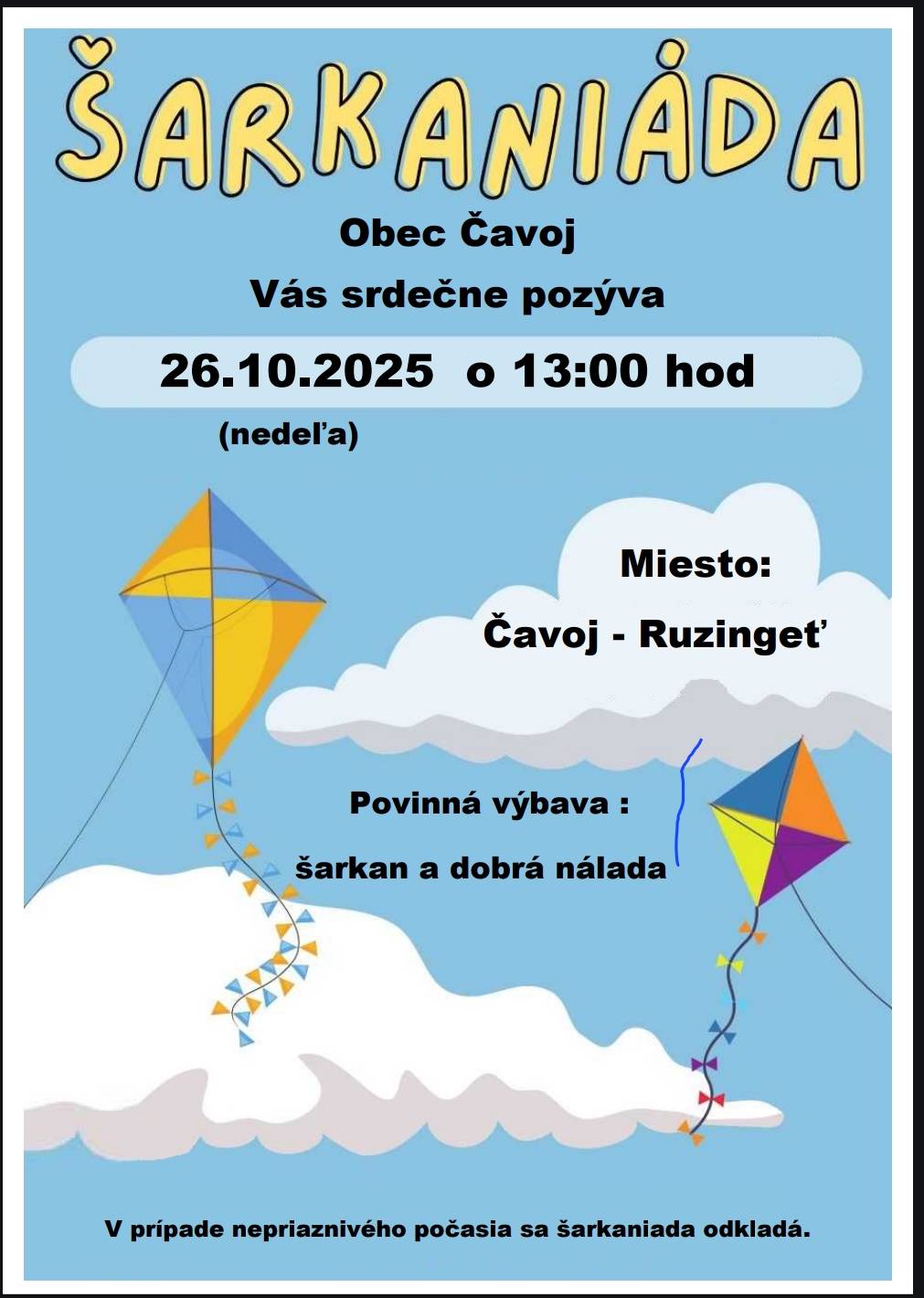 Milé deti, draci a dračice, príďte si s nami zalietať už túto nedeľu o 13:00 na Ruzingeť.