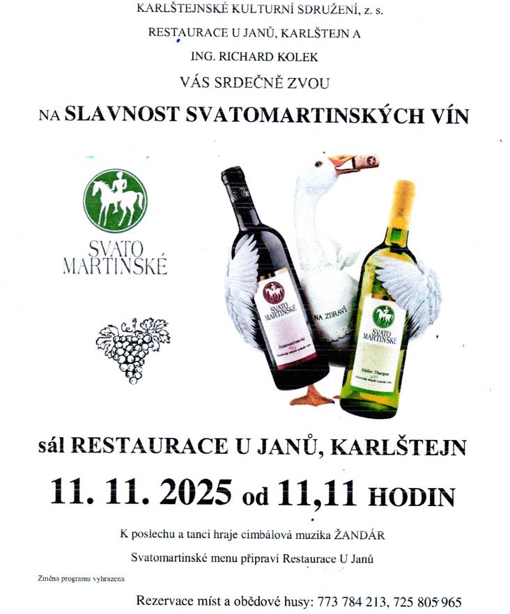 SLAVNOSTI SVATOMARTINSKÝCH VÍN 11.11.2025