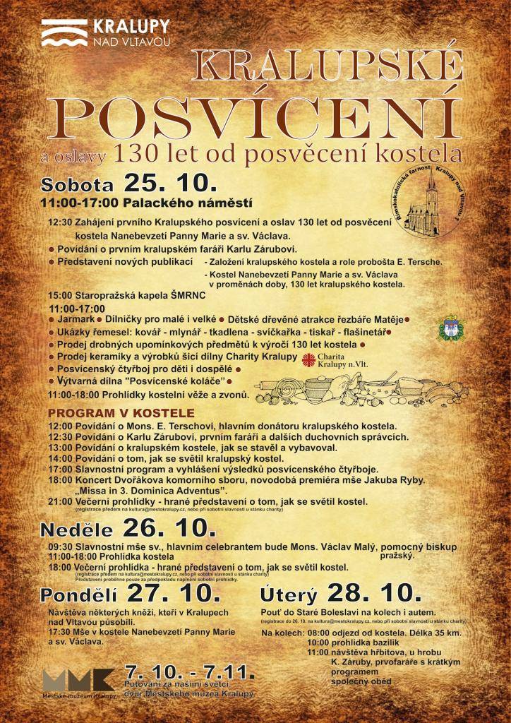 Vážení občané, farnost Kralupy Vás v sobotu 25.10.2025 zve na kralupské posvícení. Více informací v přiloženém letáku.