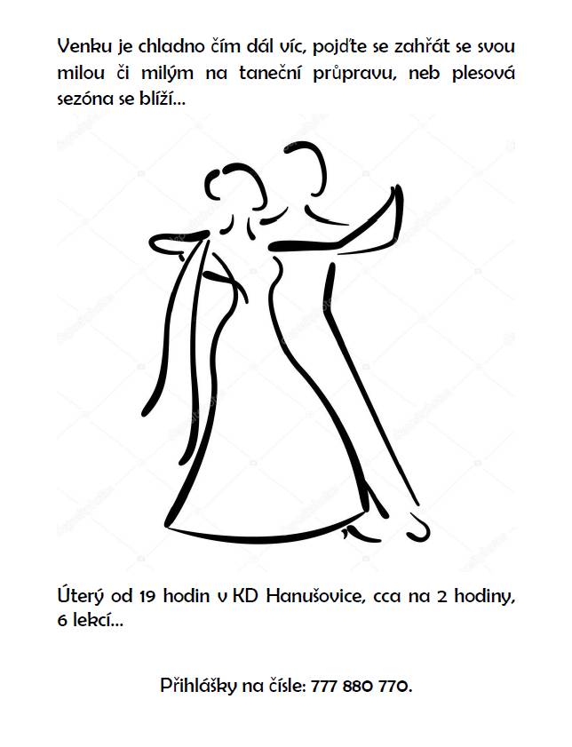 Vážení a milí tanečníci a tanečnice, nabízíme vám lekce společenských tanců pro dospělé v Hanušovicích. Přijďte si vyladit formu na plesovou sezónu :)