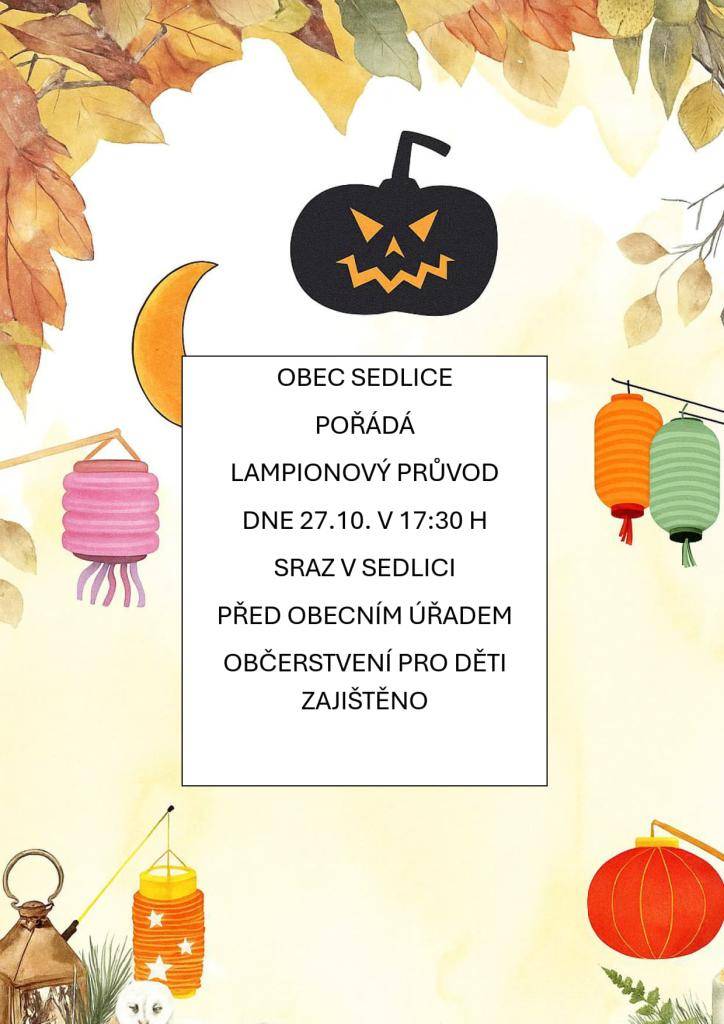 27.10. v 17:30 na návsi v Sedlici