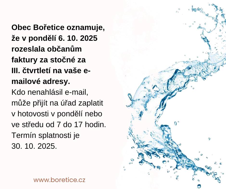 Připomínáme splatnost faktur, a to do 30. 10. 2025