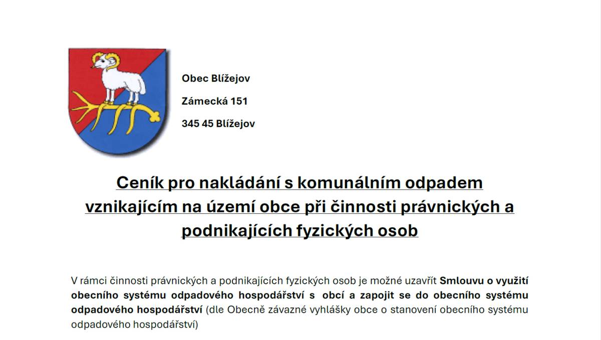 Cenová sazba za litr nádoby bude stanovena ve dvou cenových hladinách.