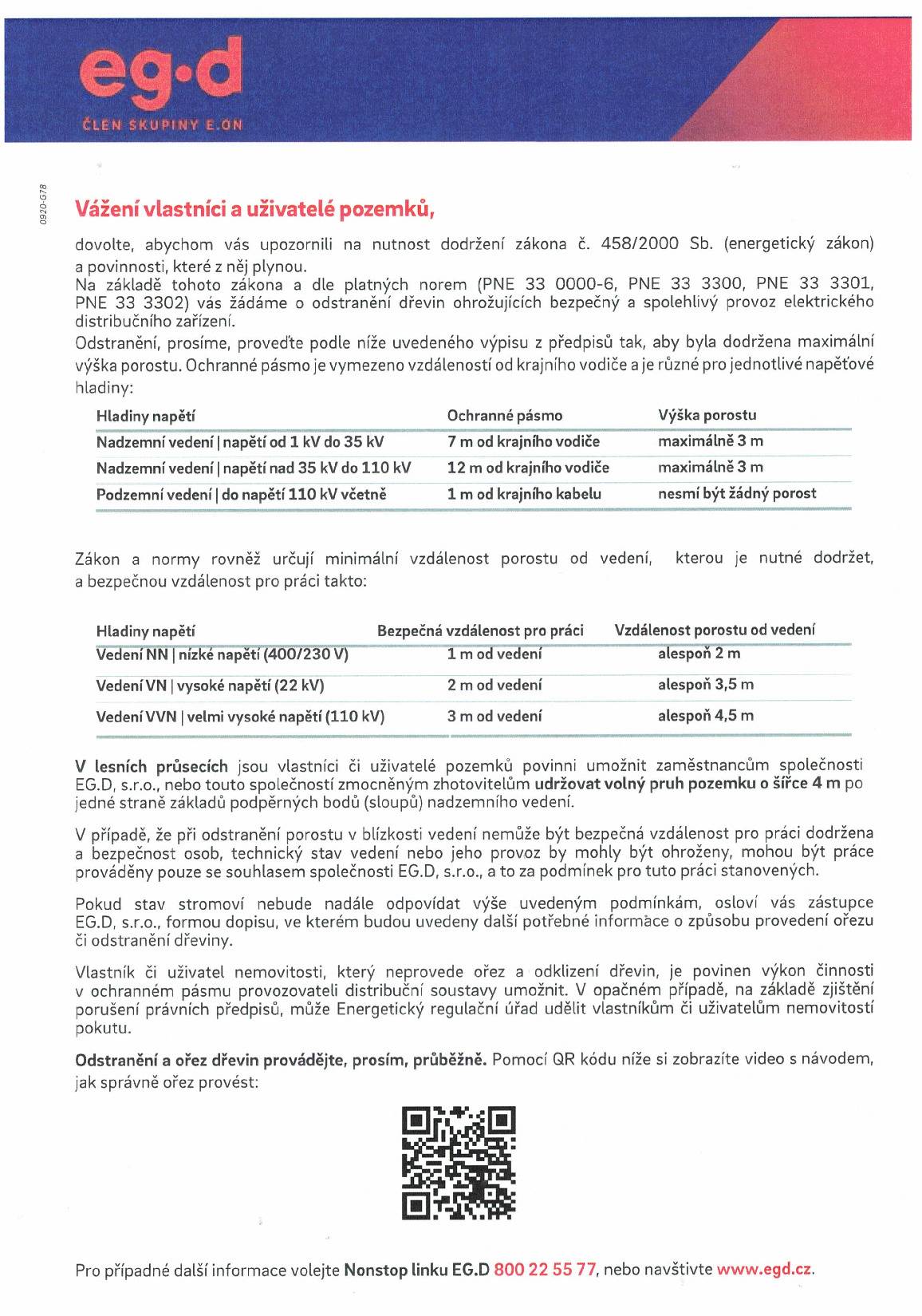 Upozornění na ořez dřevi