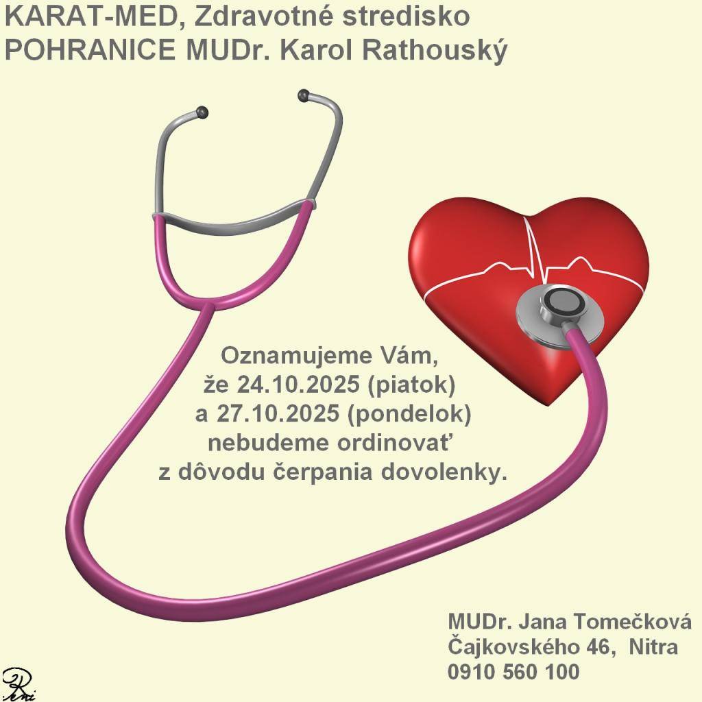 OZNAM MUDr.RATHOUSKÝ   ÉRTESÍTÉS MUDr. RAUHOUSKÝ