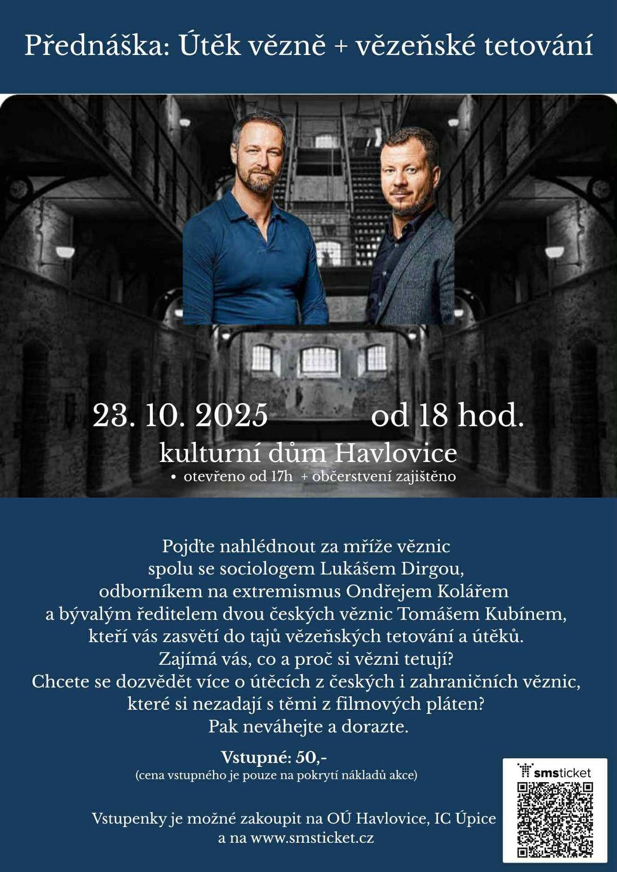 23. 10. 2025 v 18 hodin se na Vás těší v Kulturním domě v Havlovicích. Vstupenky v předprodeji na smsticket.cz, OÚ Havlovice a v infocentru Úpice.