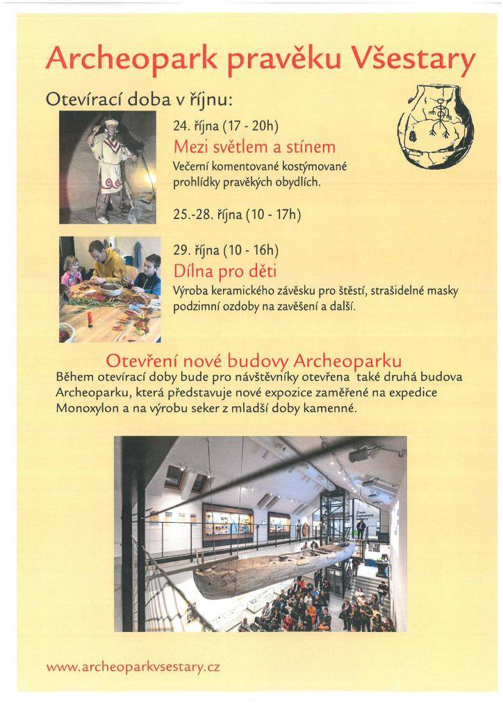 Archeopark pravěku Všestary - otevírací doba v říjnu