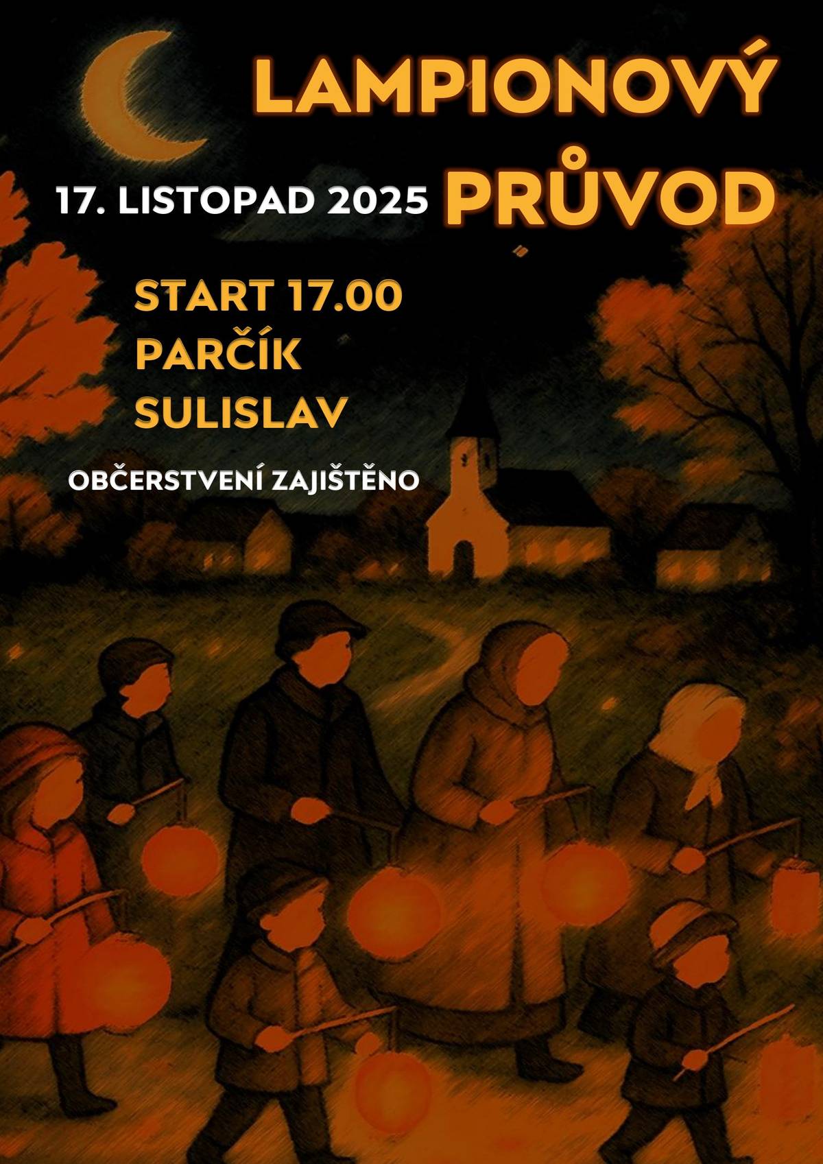 Brzy nás čekají dlouhé a tmavé listopadové večery... Pojďme si společně rozzářit podvečer 17. listopadu 2025 od 17 hodin. Sraz v parčíku na návsi v Sulislavi. Lampiony a dobrou náladu s sebou! 🏮