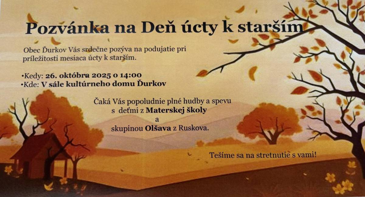 Pozvánka na Deň úcty k starším