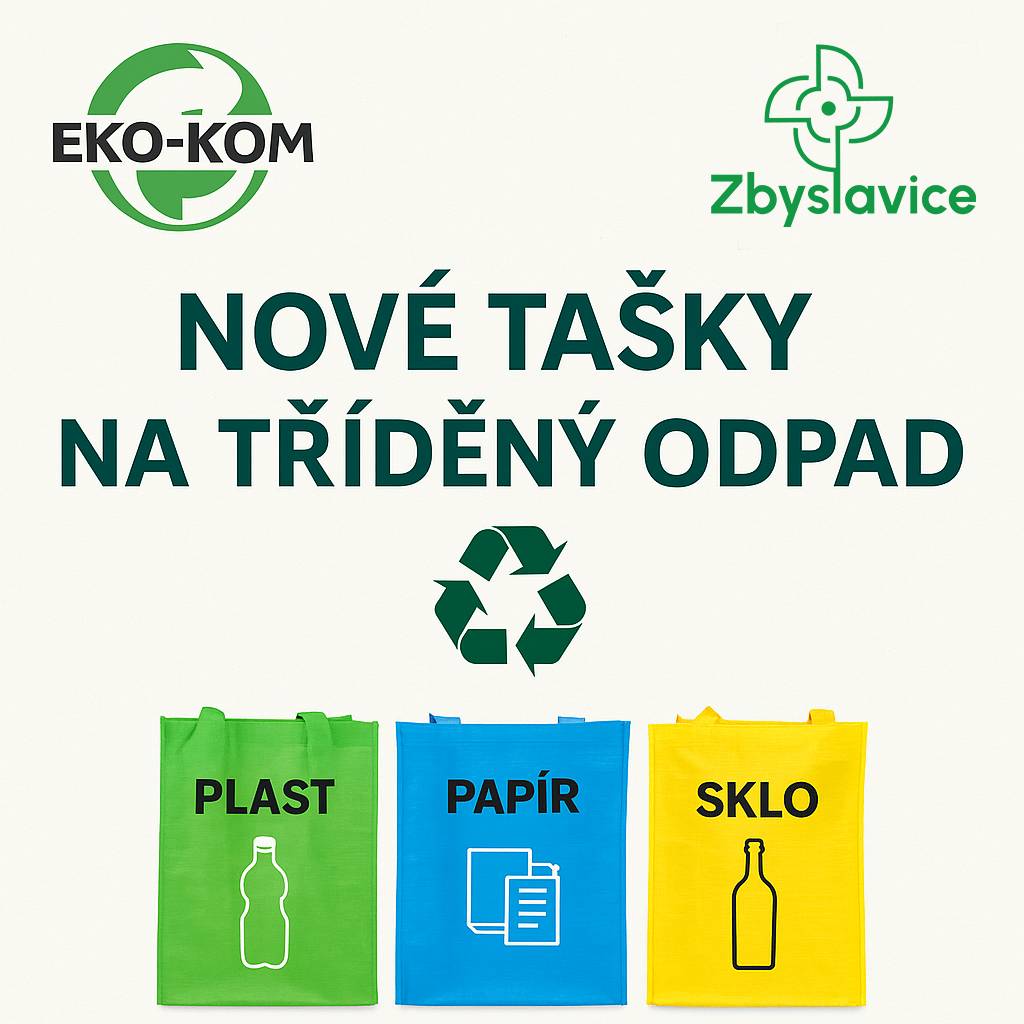 Ve spolupráci s firmou EKO-KOM, a.s. nabízíme občanům nové sady tašek na tříděný odpad. Vyzvednout si je můžete zdarma na Obecním úřadě ve Zbyslavicích během úředních hodin.