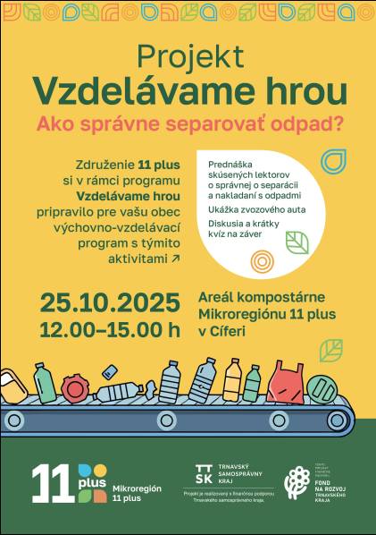 Ako správne separovať. Areál kompostárne Cífer. Všetkých srdečne pozývame.