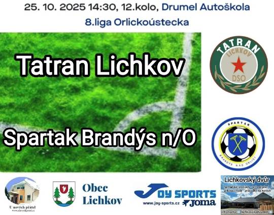 Pozvánka pro všechny naše fanoušky a příznivce na poslední domácí utkání podzimní sezóny. Soupeřem bude Spartak Brandýs nad Orlicí, kterému se tak jako nám výsledkově moc nedaří. Přijďte TATRAN podpořit, začátek je již ve 14:30 hodin.