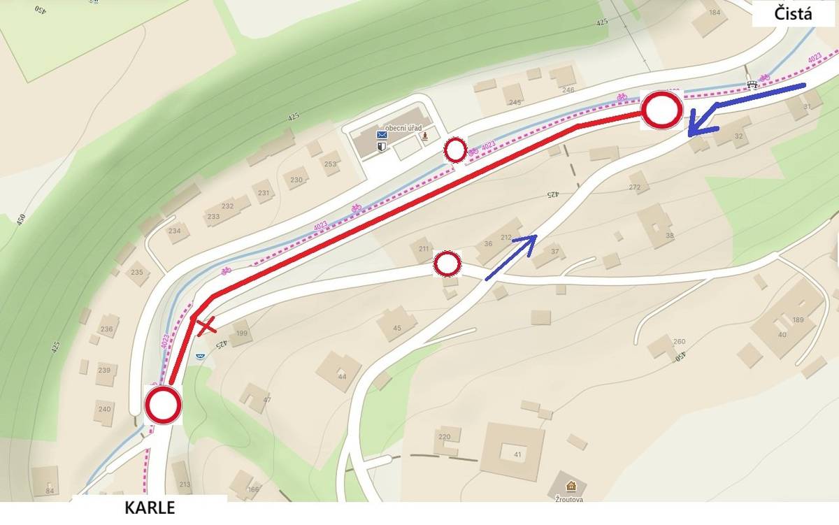 Dne 21-22. 10. (uterý, středa) bude uzavřen vjezd na kopec naproti uřadu od čp. 199 (překop silnice). Příjezd bude umožněn pouze od Zandlerů čp. 32. Svoz odpadu proběhne beze změny.