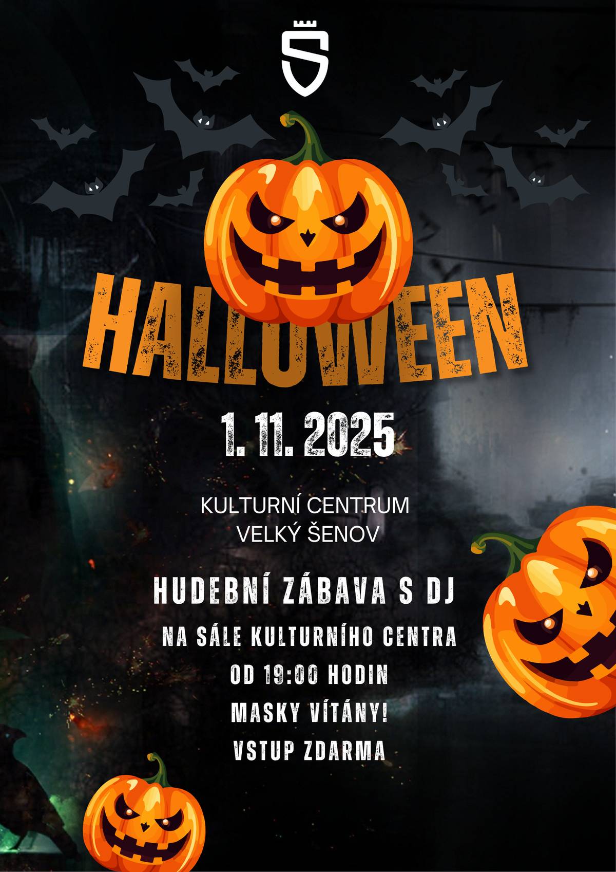 🎃👻Připravte si kostýmy, vyleštěte košťata a natrénujte taneční pohyby – protože v sobotu 1. 11. 2025 od 19:00 se kinosál kulturního centra (Restaurace KINO) promění v říši duchů, čarodějnic a strašidel všeho druhu! Čeká vás večer plný hudby, tance, smíchu a možná i pár hrůzostrašných překvapení.👹 Nebudou chybět soutěže o nejlepší masku , tematická výzdoba a skvělá nálada! Tak neváhejte, popadněte přátele, doražte ve strašidelném převleku a pojďte si to pořádně užít! 👉Kdy: 1. listopadu 2025, od 19:00 👉Kde: Kinosál kulturního centra (Restaurace KINO) 👉Vstup: Odvaha nutná, kostým doporučen! Těšíme se na všechny příšerky z Velkého Šenova i okolí! 💀