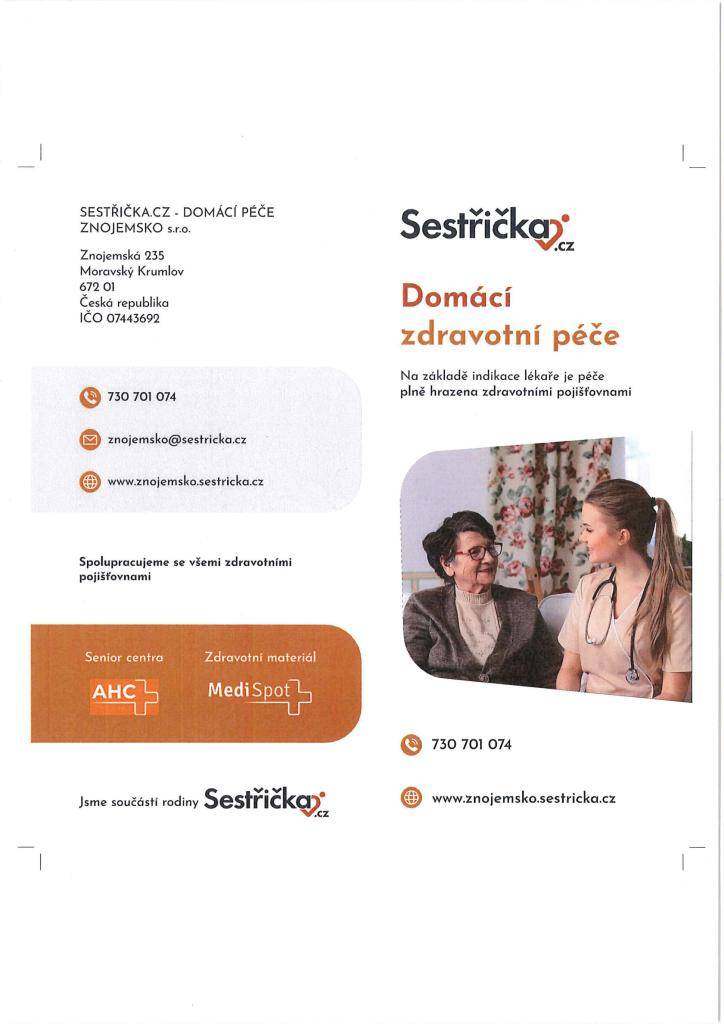 spolupracuje se všemi zdravotními pojišťovnami, bližší informace naleznete v letáku.