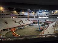 Prostory aktuálně rozestavěné T-Mobile ARENA v prostorách brněnského výstaviště