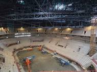 Prostory aktuálně rozestavěné T-Mobile ARENA v prostorách brněnského výstaviště