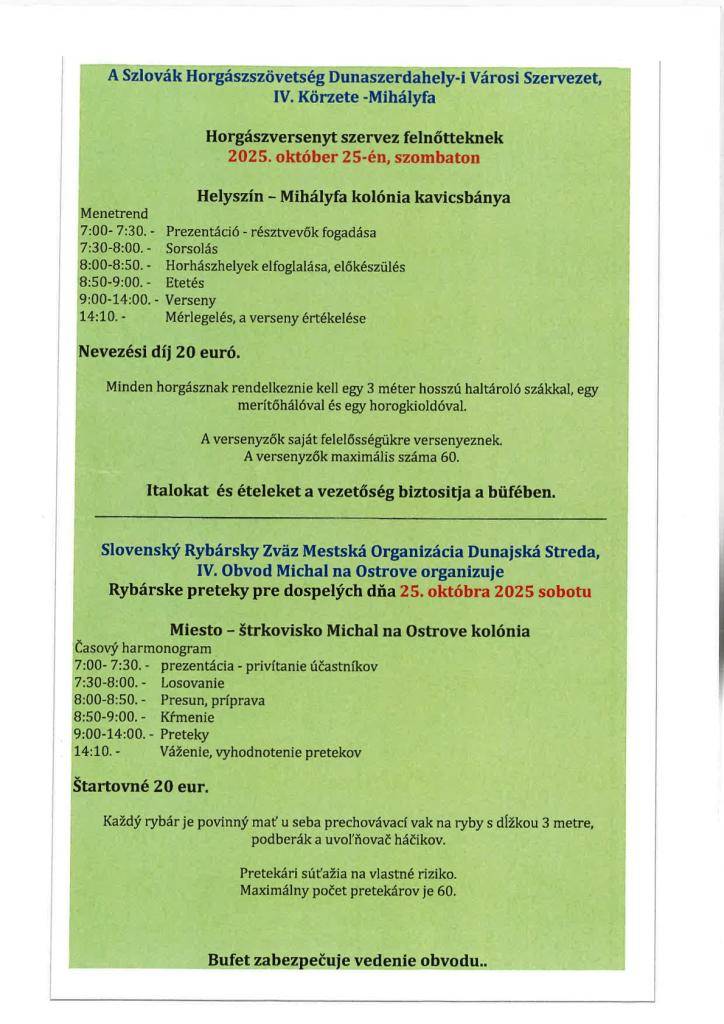 Horgászverseny - Rybárske preteky