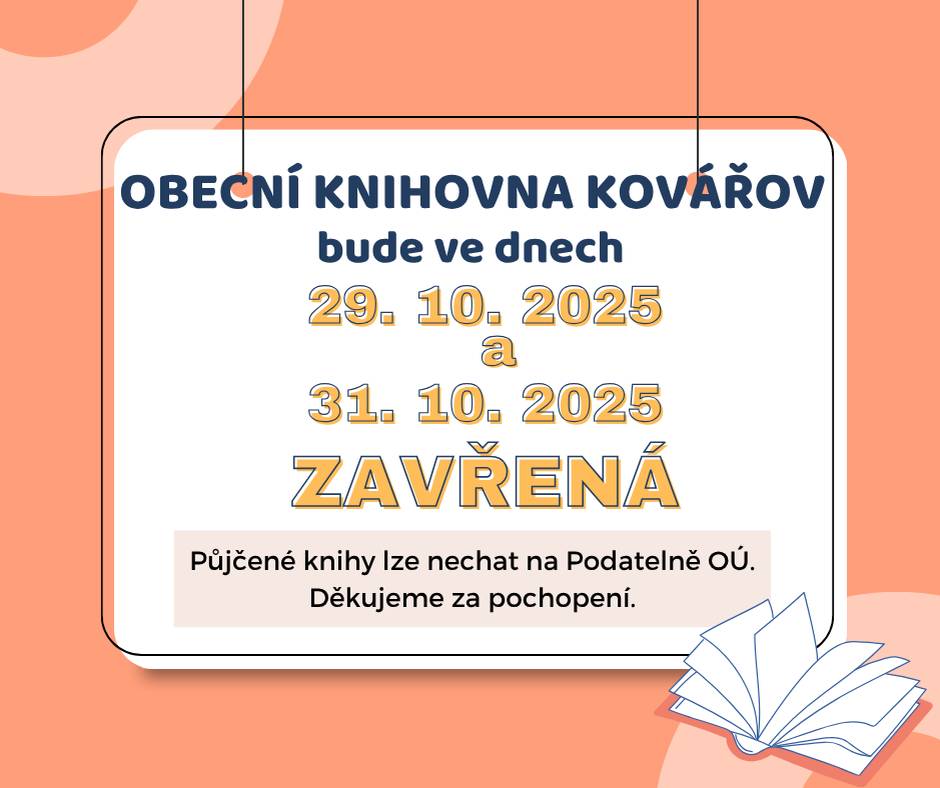 Z důvodu čerpání dovolené bude ve dnech 29.10. a 31.10. zavřeno. Děkujeme za pochopení.
