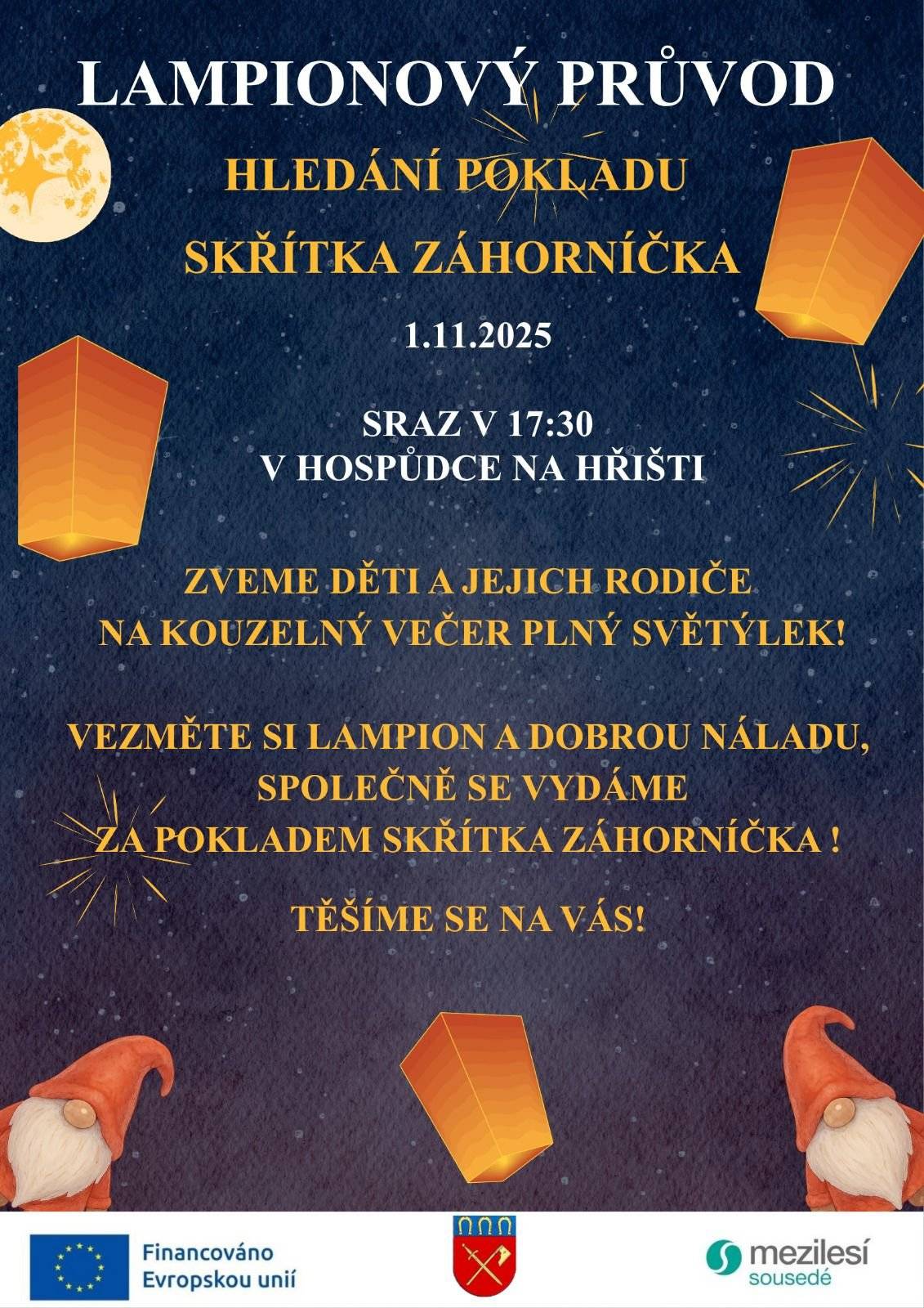 1. 11. 2025 od 17:30 hodin na místním fotbalovém hřišti