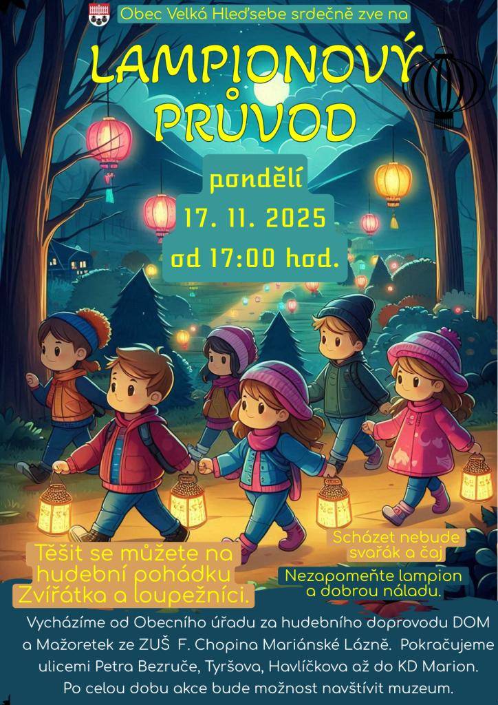 17. listopadu 2025 od 17 hodin, vycházíme od obecního úřadu.