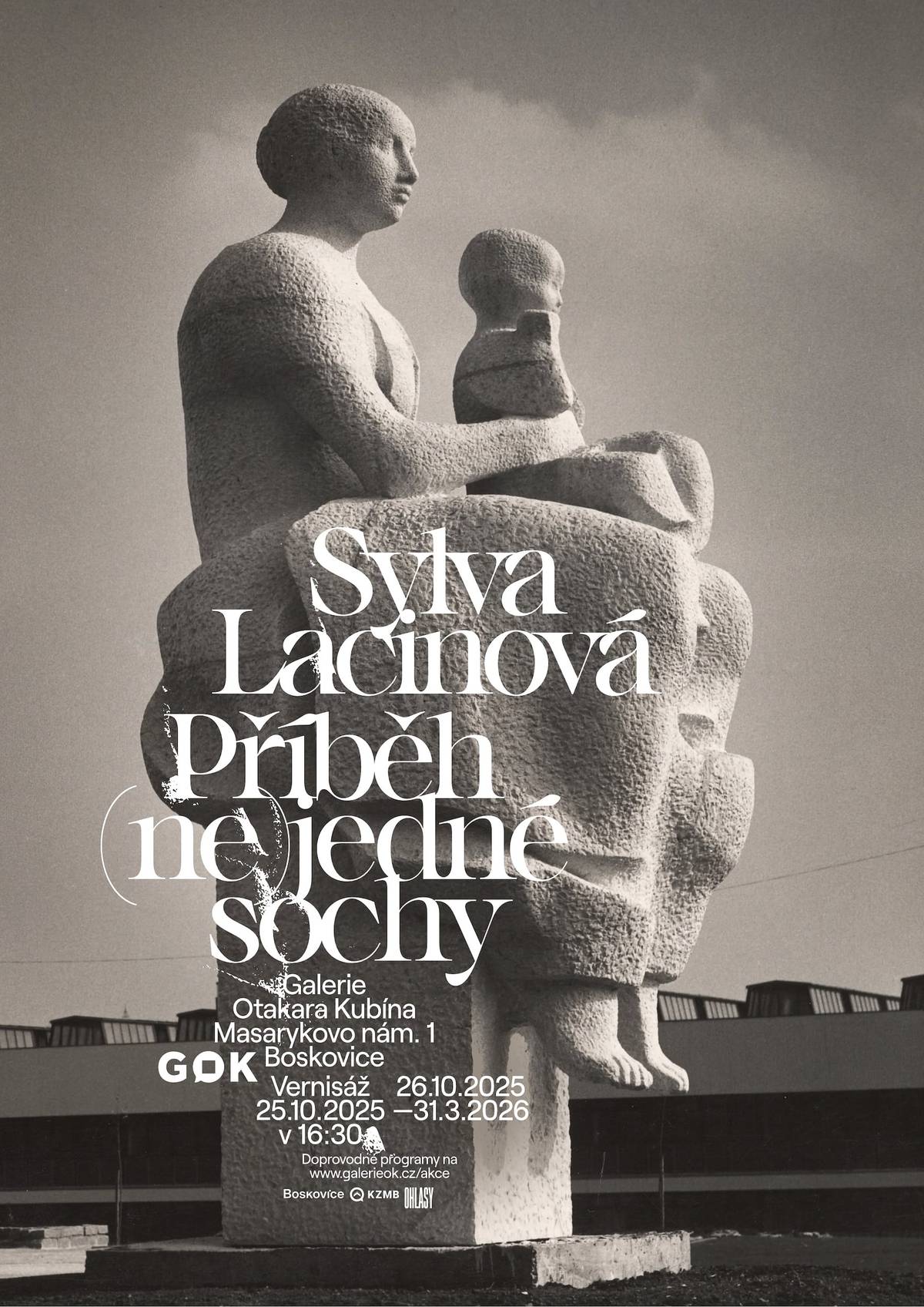 Zveme vás do Galerie Otakara Kubína na vernisáž nové výstavy, která se uskuteční v sobotu 25. 10. 2025 v 16.30. Výstava Sylva Lacinová - Příběh (ne)jedné sochy představí život a dílo této výrazné sochařky své generace. Součástí vernisáže bude hudební překvapení. Vstup zdarma. Výstavu můžete navštívit do 31. 3. 2026.