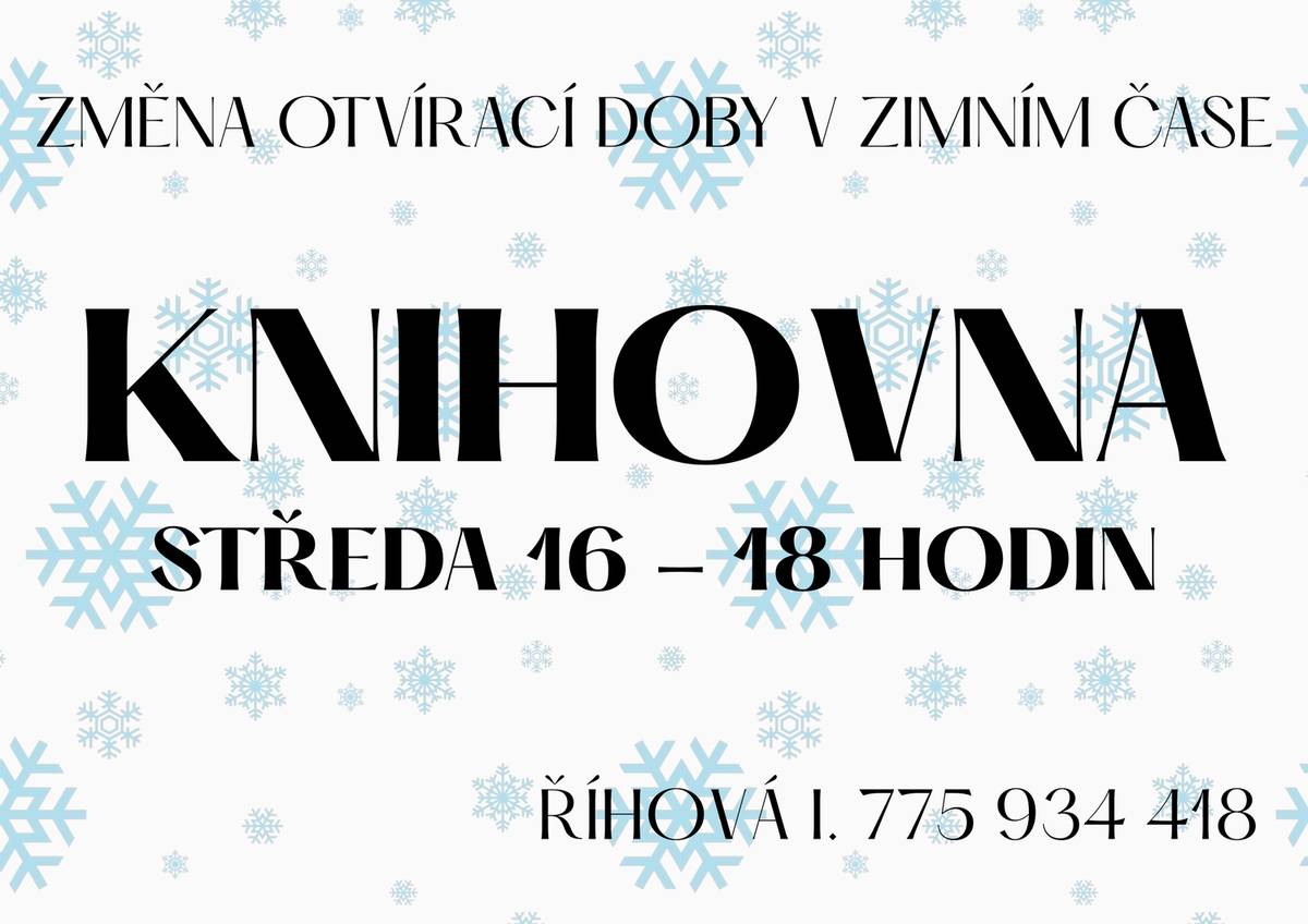 Otvírací doba knihovny v zimním čase