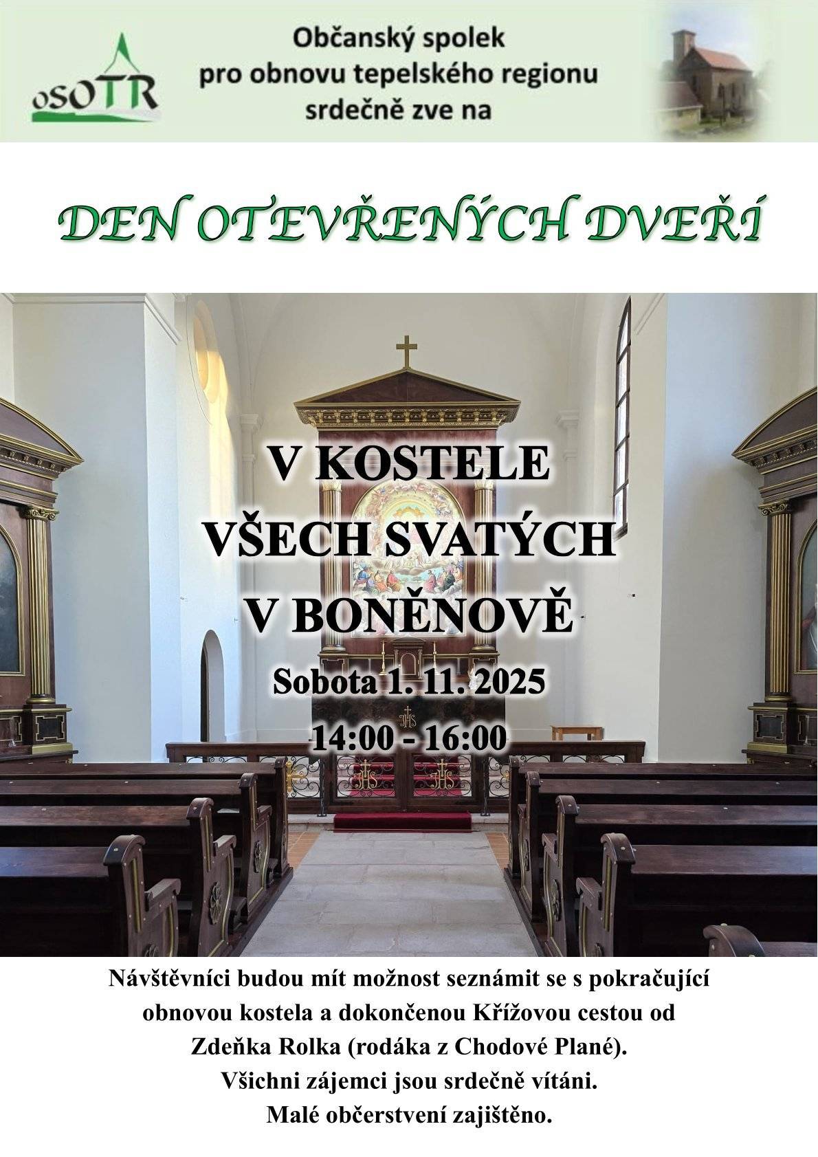 Den otevřených dveří v kostele v Boněnově