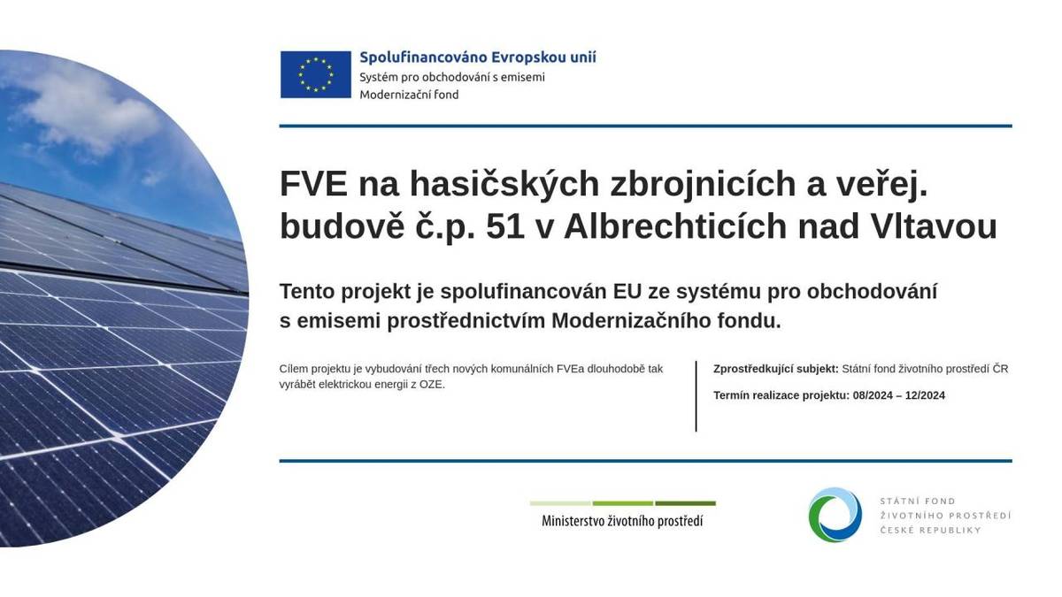 Vybudování třech nových FVE