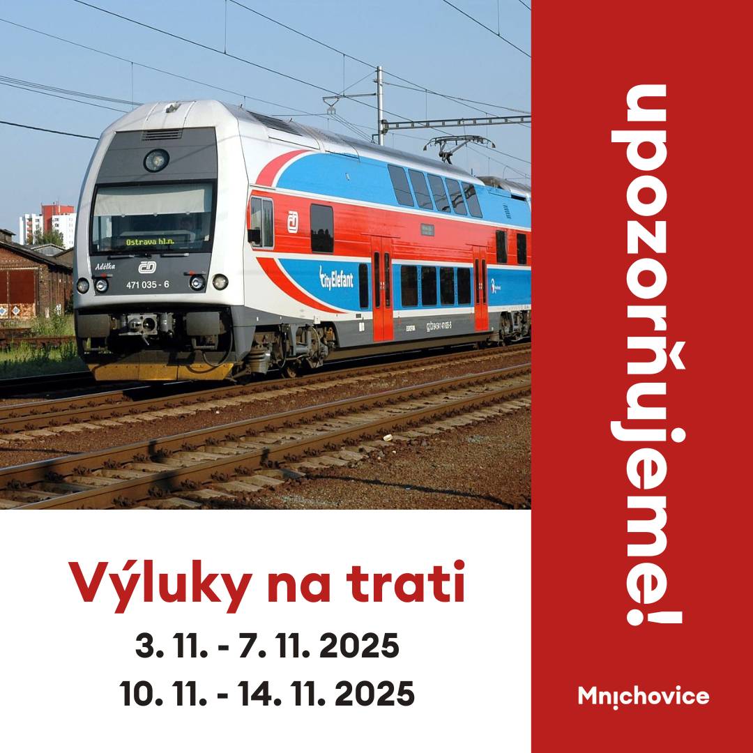 ROPID informuje: V důsledku zavedení jednokolejného provozu na úseku mezi Uhříněvsí a Říčany dochází od 3. 11. do 7. 11. a od 10. 11. do 14. 11. 2025 k následujícím změnám v provozu:   Bude zkráceno či zrušeno mnoho vlaků.   Řada vlaků, které obvykle končí v Říčanech nebo Strančicích, bude z Prahy zkrácena a ukončena již ve stanici Uhříněves.   Mezi stanicí metra Háje a Říčany bude zavedena náhradní autobusová doprava z důvodu nedostatečné kapacity zbývajících vlakových spojů.   Upozorňujeme cestující, že se zpožděním spojů (vlaků i autobusů) je nutné počítat (bude zřejmě na denním pořádku).   Výlukový jízdní řád najde zde.