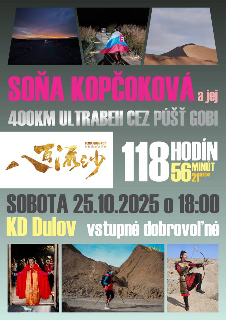 Beseda so Soňou Kopčokovou v sobotu 25.10.2025 v  KD Dulov