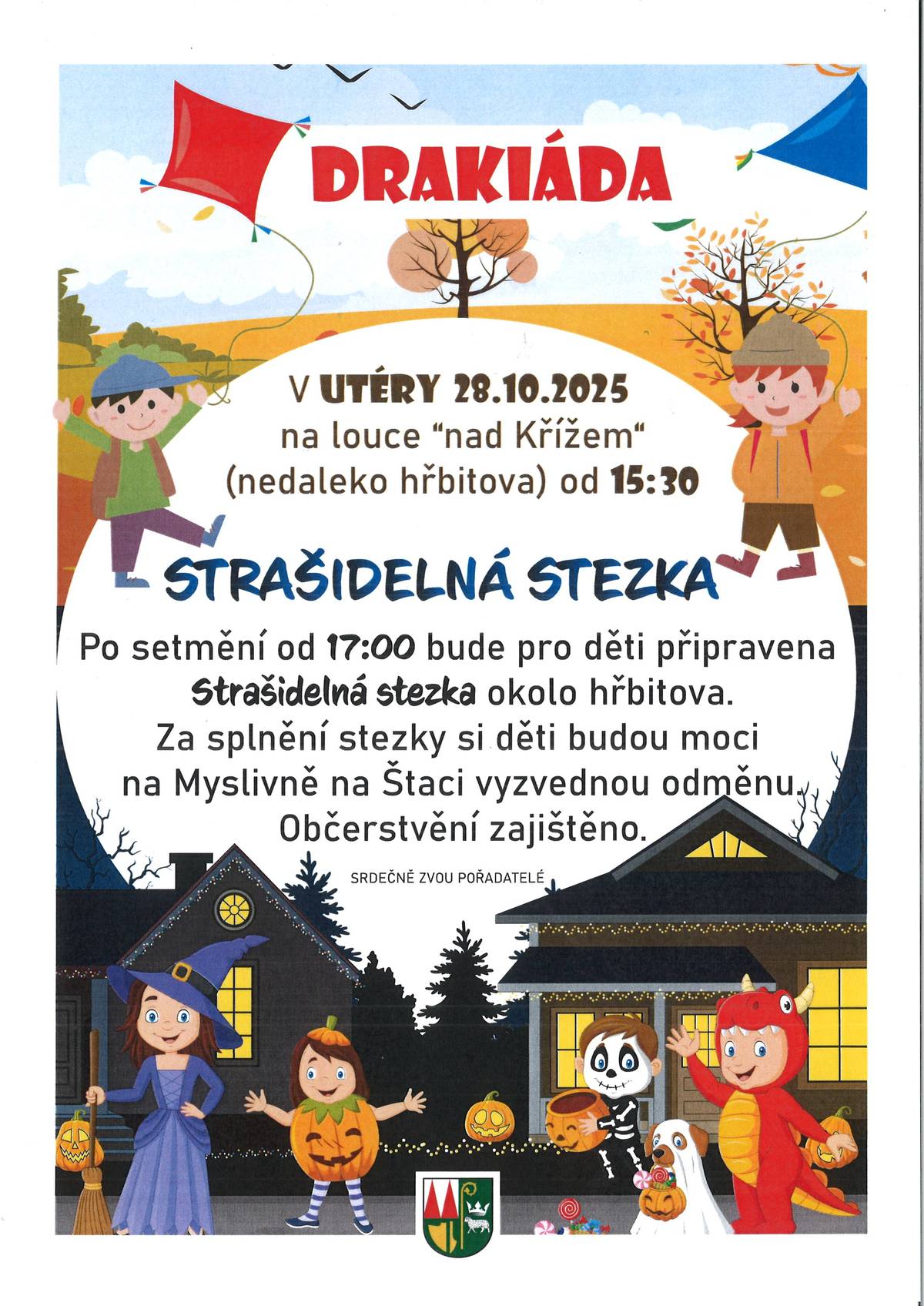 Drakiáda v Loučce a strašidelná stezka v úterý 28.10. 2025.