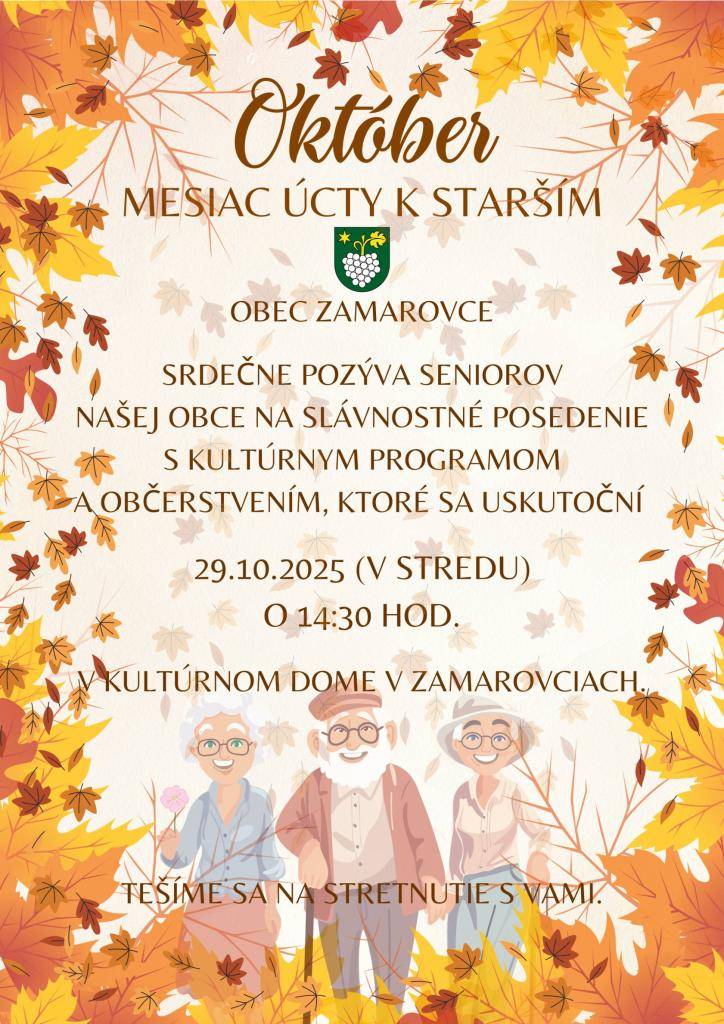 POZVÁNKA na kultúrno - spoločenskú akciu.