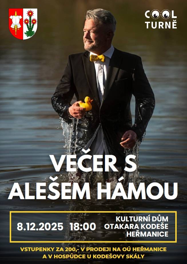 Chcete se pobavit a užít si příjemný předvánoční večer? Kupte si vstupenku a přijďte v pondělí 8. 12. 2025 v 18 hodin do kulturního domu.