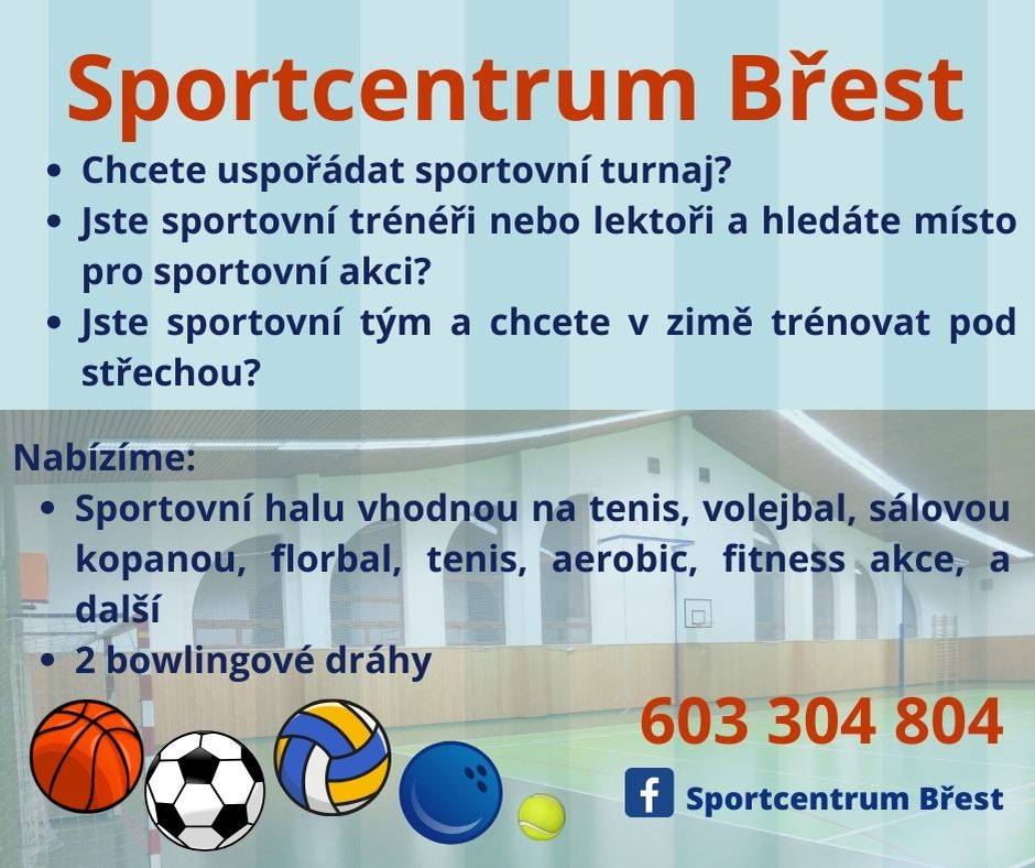 Chcete uspořádat sportovní turnaj? Jste trenéři nebo lektoři a hledáte místo pro sportovní akci? Jste sportovní tým a chcete v zimě trénovat pod střechou?
