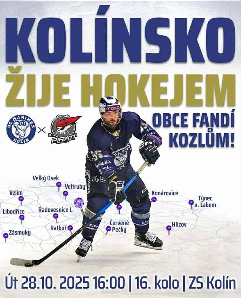 Pojďme podpořit kolínský hokej. Obec dostala na zítřejsí zápas vstupenky ZDARMA. Kdo má zájem, budou k vyzvednutí u paní Šárky Bencové. Tel.kontakt: 724843531
