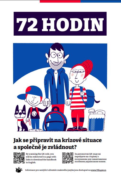 Ministerstvo vnitra ČR zahájilo projekt "72 hodin", který se zaměřuje na zvýšení připravenosti obyvatelstva na případné krizové situace.