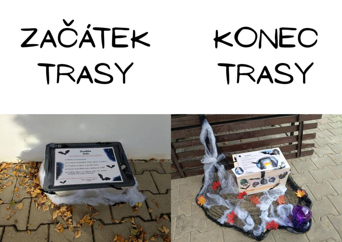 Dobrý den, ahoj, na podzimní prázdniny jsem si pro Vás přichystala strašidelnou stezku. Stezka bude dostupná ode dneška až do soboty 1.11.2025.👻💀🕷🦇🔒🗝  Začátek i konec stezky je v Ostružně u budovy bývalé školy - jen nepopleťe bedýnky! Po cestě sbírejte klíčová slova, ale i čísla, aby jste se dostali k odměně.👻💀🕷🦇🔒🗝